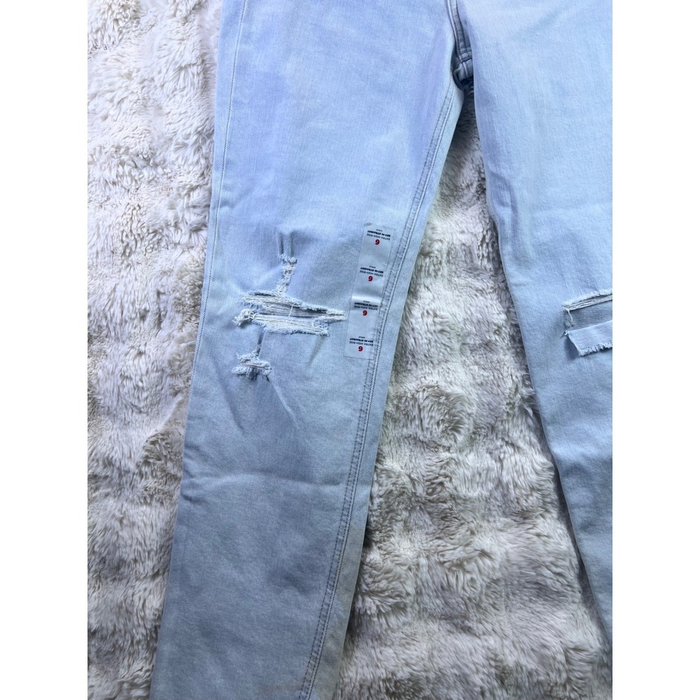 Old Navy Sky-Hi Straight Ankle Jeans Womens 6 Light Wash Distressed High . A32 - Picture 2 of 7